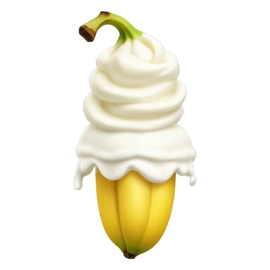 small banana with whipped cream on the end sticker
