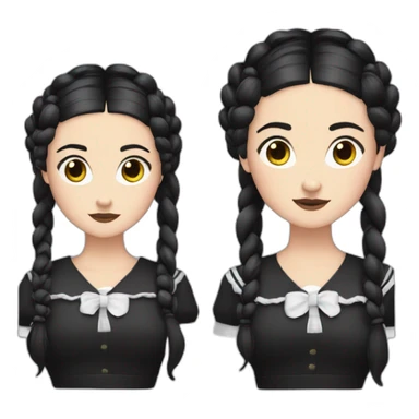 Wednesday adams with plaits sticker