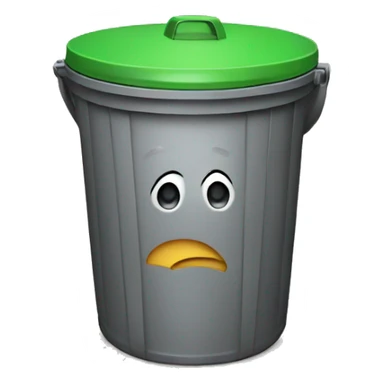 trash bin on sad emoji sticker