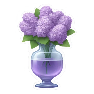 Lilac bouquet in crystal vase sticker