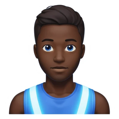 Black 24 year old with blue lighting running through him like a super ability sticker