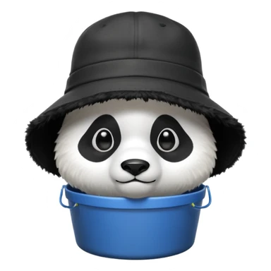 panda with bucket hat sticker
