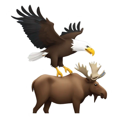 bald eagle carrying a moose sticker