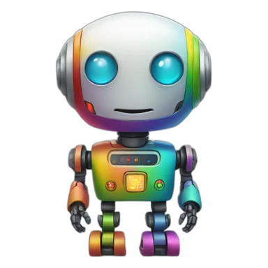 rainbow robot sticker