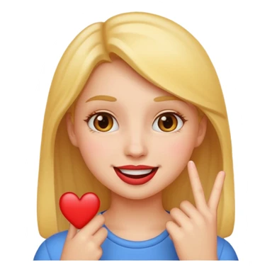 Finger to lip girl emoji sticker
