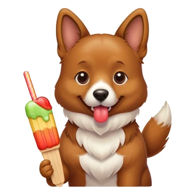 A dog eating a popsicle  sticker