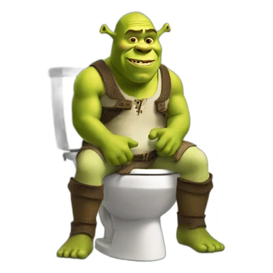 Shrek sitting on a toilet sticker