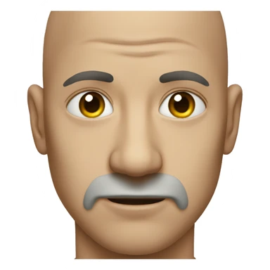 a bald man with tears coming from his eyes sticker