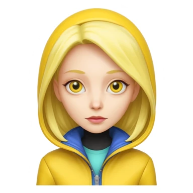 Lady Alien with yellow jacket, Half body. sticker