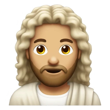 Jesus wool hair sticker