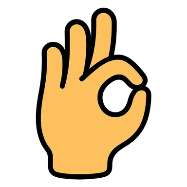hand gesture, lineal color outlined icon style, clean and clear sticker