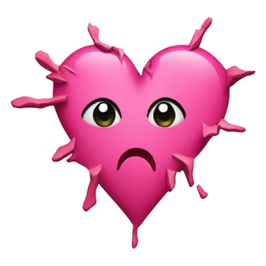 Pink broken heart through the middle sticker