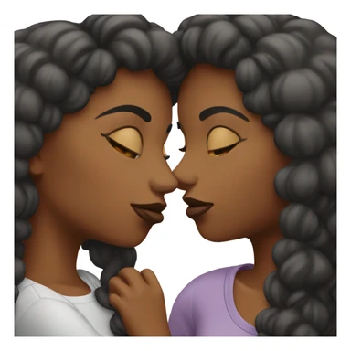 Two black girls kissing  sticker