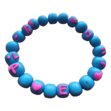 Bracelet made of pink and blue beads with beads that spell out Rave Life sticker