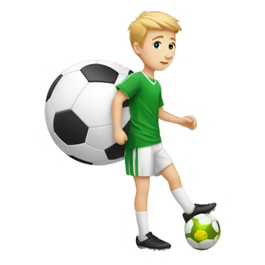 white kid with a soccer ball in his foot sticker