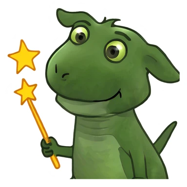 Dog with magic wand  sticker