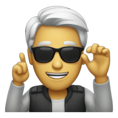 man with sunglasses and snapping his fingers saying "no problemo" sticker