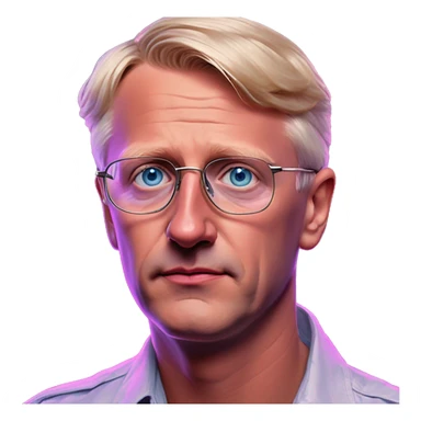 Synthwave Carl Bildt in SNES style, oil paint, epic eyes, intricate lips, exquisite pose, beautiful, desirable, logical, Midsommar  sticker