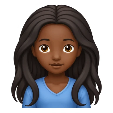 Black little girl with long hair sticker