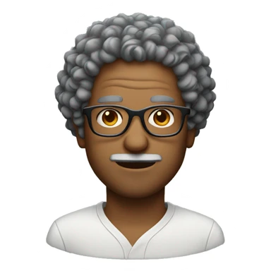curly hair aged man with glasses sticker