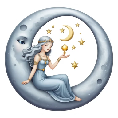 Moon tarot card sticker