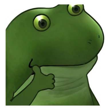 A chicken as a green bufo frog meme sticker