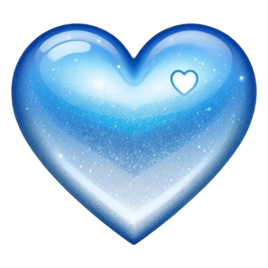 glitter heart, metallic blue to silver ombre sticker