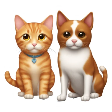 ginger kitty and black dog cute  sticker