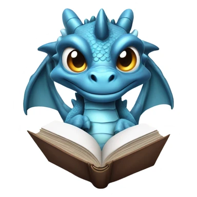 Dragon reading book sticker
