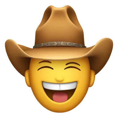 Laughing face with cowboy hat sticker