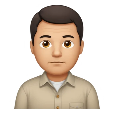 middle aged man, a little fat with really short dark hair sticker