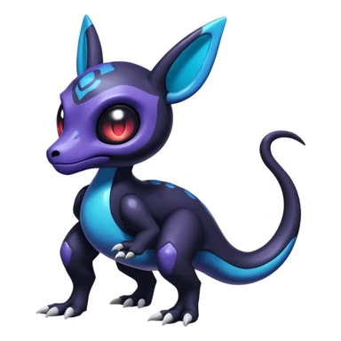 Shiny Duskull-Salandit-Umbreon-Fakémon-hybrid-creature (full body)  sticker