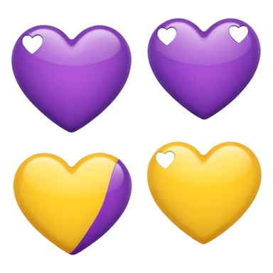 purple and yello hearts sticker