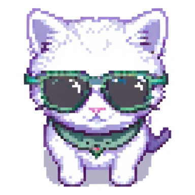 kitten wearing sunglasses sticker