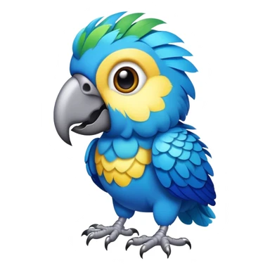blue wavy parrot sticker