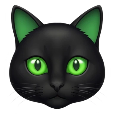 Black cat with green eyes sticker