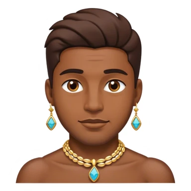 male portrait with jewelry sticker