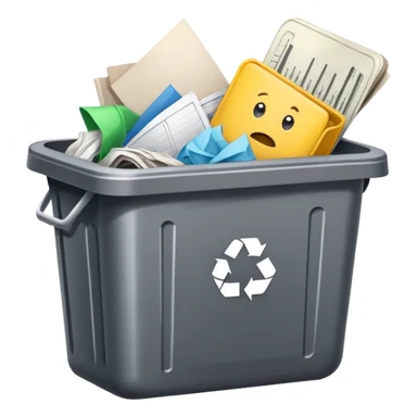 A planner in a trash can sticker