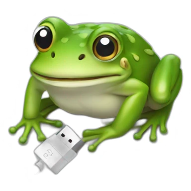 frog eating ethernet cable sticker