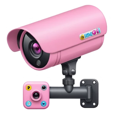 Security Camera pink with stickers 812 sticker