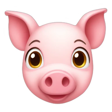 piglet heart face sticker