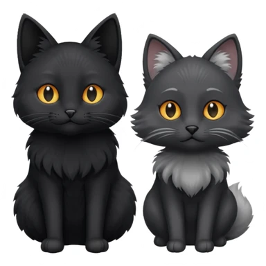 Black cat sucking silver fox sticker