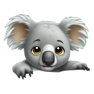 Koala waking up of bed sticker