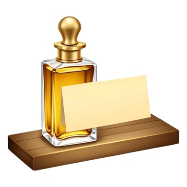 luxurious serum bottle with fancy label on a shelf, blank sticky note nearby sticker