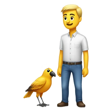 Bird pooping on man sticker