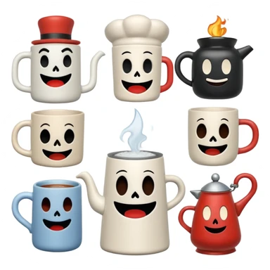 All Cuphead characters and a mega all bosses and all mega casino bosses and Cuphead ghost and Mugman tells elder kettle but elder kettle was dead and Mugman sticker