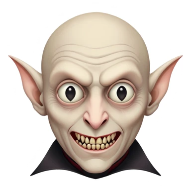 Count Orlock face from Nosferatu, vampire with bald head, pointy ears, sharp teeth, sunken eyes, rat-like features sticker
