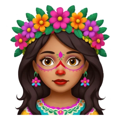 mexican girl with painted face sticker