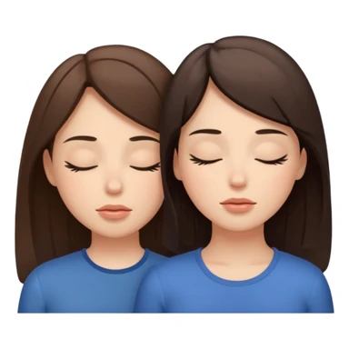 two brunetts breathing like doing yoga or meditating sticker