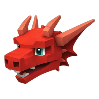 Minecraft Cute Funny Red Dragon Head sticker